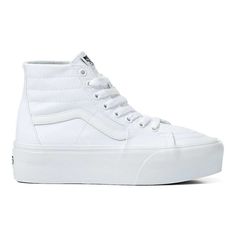 Sk8-Hi Tapered Stackform Shoe White High-top Sneakers With Thick Bottom, Spring High-top Platform Sneakers, Spring Ankle-high Platform High-top Sneakers, High-top Platform Sneakers For Spring, Spring Mid-top Platform Sneakers, High-top Thick Bottom Synthetic Sneakers, High-top Canvas Sneakers With Textured Sole, High-top Synthetic Sneakers With Thick Bottom, Urban High-top Platform Sneakers With Textured Sole