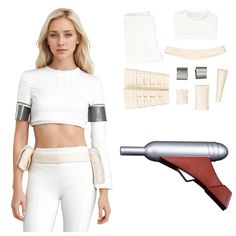 Padme Naberrie Amidala Cosplay White Battle Costume+Blaster Prop party outfits | eBay Padme White Outfit, Amidala Costume, Padme Amidala Costume, Padme Costume, Belt Knife, Theatre Costumes, Bag Belt, Costumes Ideas, Party Outfits