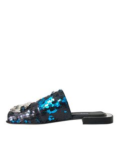 DOLCE & GABBANA Gorgeous brand new with tags, 100% Authentic Dolce & Gabbana sequin logo flats sandals. Model: Flat sandals Material: Polyester Color: Blue, Black Leather sole Logo details Made in Italy Very high quality and comfort Valentino Designer, Dolce And Gabbana Blue, Flats Sandals, Sneaker Jewelry, Slides Sandals, Dolce E Gabbana, Boot Pumps, Mens Shoes Boots, Footwear Design Women