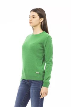 Wrap yourself in luxurious warmth with this exquisite Baldinini Trend Long Sleeve Crewneck Sweater. Combining the elegance of 95% wool with the softness of 5% cashmere, this Italian-crafted piece is a remarkable addition to your wardrobe. The green hue adds a pop of color to your outfit, while the chic Baldinini monogram in metal infuses a touch of class. Perfect for fashion-forward individuals who don’t compromise on style or comfort. Material: 95% Wool, 5% Cashmere Country of origin: IT Color: Cashmere Color, Sweater Trends, Green Wool, Wrap Sweater, Fashion Website, Formal Attire, Solid Colour, Sweater Sleeves, Crewneck Sweater