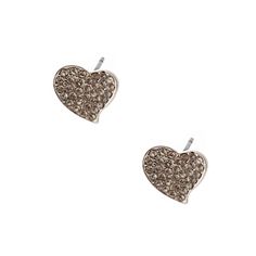 measures(inch) : length 0.4 Wedding Earrings Silver, Silver Earrings Wedding, Heart Stud Earrings, Silver Crystal, Heart Studs, Heart Earrings Studs, Wedding Earrings, Earrings Silver, Silver Earrings