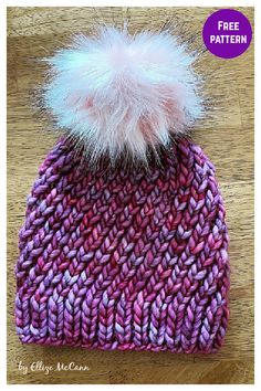 a knitted hat with a pom - pom on top