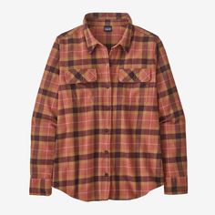 Patagonia Women's Long-Sleeved Organic Cotton Midweight Fjord Flannel Shirt Patagonia Long Sleeve, Womens Flannel Shirt, Organic Cotton Yarn, Flannel Women, Long Sleeve Flannel, Patagonia Womens, Outdoor Apparel, Cotton Flannel, Flannel Shirt