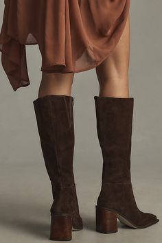 Can we talk a boot this style? | Highness Heeled Boots by Matisse in Brown, Women's, Size: 6, Leather/Suede at Anthropologie Brown Thigh High Boots, Matisse Boots, Knee High Western Boots, Brown High Boots, Free People Boots, Brown Heeled Boots, Dark Brown Boots, Can We Talk, Brown Suede Boots