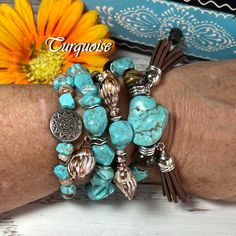 This Is A Gorgeous Stacked Stretch Bracelet Set Of 4 It's "One Of A Kind," And Won't Last Long! Beautiful Turquoise Beads, Lovely Tiger Eye Beads, Unique Bohemian Charms & Tassles! Wow! Each Stretch Bracelet Measures Approx 6.5 + In. Wrist This Artisan Hand Beaded Stack Was Created Right Here In Our Boutique! Check Out Our Entire Closet / Boutique! Buy 2 Get 1 Free Sale! Other Listings Include Ethnic Hand Crafted Artisan Hand Beaded Unique Natural Stone Semi Precious Rare Gemstone Crystal Authen Real Turquoise Jewelry, Rainbow Pearl, Biwa Pearls, Tiger Eye Gemstone, Rainbow Quartz, Real Turquoise, Cuff Bangle Bracelet, Tigers Eye Gemstone, Tiger Eye Beads