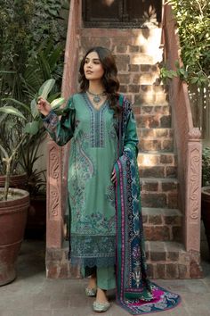 Florent FL-3A Tassawar Embroidered Shawl Series Default Title Florent FL-3A Tassawar Embroidered Shawl Series Original brand suit fabric and photography lite diffrance in actual print.