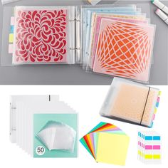 several different types of paper and crafting supplies