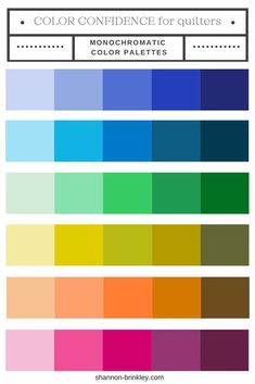 the color scheme for different colors