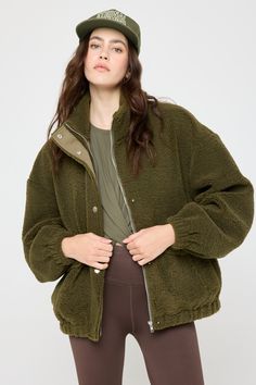 Cooler weather calls for cozy-yet-stylish layers. Embrace the season of stillness in the Marcel Sherpa Jacket, built with an extra warm lining and cuddle-worthy teddy bear feel. Faux Teddy Sherpa + warm lined interior Zip or snap closure (options! ) Pockets galore: side + hidden flap pocket Encased elastic at cuff and bottom 25" length | Marcel Sherpa Jacket in Spruce Winter Sherpa Outerwear With Plush Lining, Cold Weather Sherpa Outerwear With Plush Lining, Sherpa Outerwear With Plush Lining For Cold Weather, Cold Weather Outerwear With Sherpa And Plush Lining, Cozy Faux Fur Trim Outerwear For Cold Weather, Cozy Fleece-lined Outerwear, Fleece-lined Outerwear For Fall Layering, Fall Outerwear With Fleece Lining, Cozy Outerwear With Fleece Lining