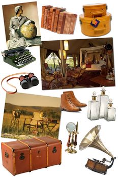 there are many items that can be found in this collage, including shoes and other things