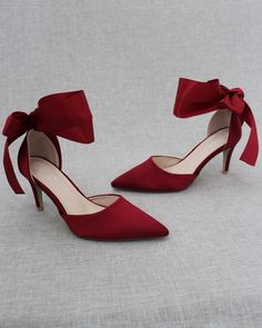 burgundy holiday shoes Black Evening Shoes, Red Wedding Shoes, Evening Heels, Holiday Shoes, Pointy Toe Heels, Red High Heels, Pointy Toe Flats, Bridesmaid Shoes, Womens Wedding Shoes