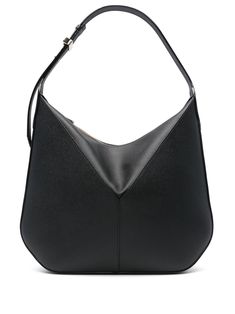 black calf leather panelled design adjustable shoulder strap top zip fastening internal slip pocket internal logo stamp gold-tone hardware This item is in size UNI and the color is Black Valextra Bag, Chanel 2, Iconic Bags, Leather Hobo Bag, Strap Top, Strap Tops, Logo Stamp, Ballet Flat Shoes, Leather Hobo