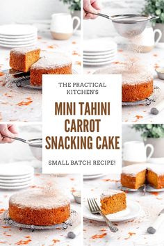 the practical kitchen's mini tahni carrot snack cake with small batch recipe