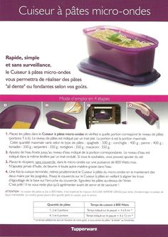 an advertisement for tupperware with instructions on how to use it