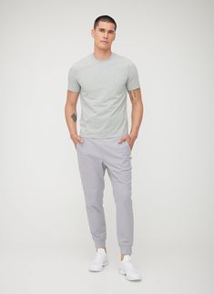 Stanton Short Sleeve Crew Tee ?? | M || Light Grey Melange Kit And Ace, Go The Distance, Supima Cotton, Well Dressed, Mens Tees, Cotton Tee, Fabric Care, Moisture Wicking, Light Grey