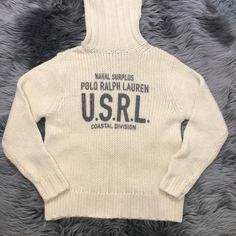 Rare Brand New Polo Ralph Lauren Knit Turtleneck Szs Bought In Europe For 300. Winter White Polo Sweater, White Classic Chunky Knit Sweater, Classic White Chunky Knit Sweater, Classic White Knit Polo Sweater, White Knit Crew Neck Polo Sweater, White Knit Polo Sweater, Ralph Lauren Knit, Polo Ralph Lauren Sweater, Sweater Fabric