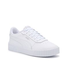 Puma-Carina 2.0 Sneaker - Women's Complement your athletic looks with the Carina 2.0 sneakers from Puma. These shoes feature a sleek silhouette and a chunky vulcanized midsole for a sporty look. Puma Carina, Athletic Looks, Pumas Shoes, Athletic Apparel, Sporty Look, Tennis Shoes, Shoes Online, Womens Sneakers, Kids Shoes