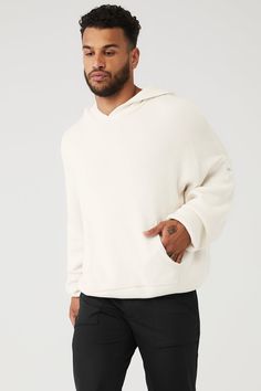 Softest. Hoodie. Ever! Made from ultra-cozy knitted cotton yarn, the Scholar Hooded Sweater is a 10/10. It’s warming yet breathable with classic features like a kangaroo front pocket for stashing small essentials and a ribbed hem and cuffs for a snug fit. A built-in hood and dropped shoulders complete the cozy, off-duty vibe. Pair it with any super-soft sweats in your closet and wear on repeat. Ultra-cozy knitted cotton yarn Built-in hood & kangaroo front pocket Unisex style Designed & uniquely Womens Onesie, Mens Sweatshirts Hoodie, Womens Capris, On Repeat, Alo Yoga, Hooded Sweater, Mens Sweatpants, Bra Tops, Unisex Fashion