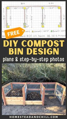 the diy compostt bin design plans and step by step photos