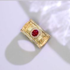 •Condition: Brand new•Center Stone: Natural Ruby, Oval Cut, approx 0.61ct•Side stones: Natural white diamond round-cut (VS1 clarity and F color)•Ring weight: 12.19g (depend the ring size)•Metal Purity: Optional Each piece is made-to-order with care and special attention to detail. all items are made with conflict-free diamonds and gems.Size: made to orderThe item will be gift wrapped and shipped.-------------------------------------------------------------------Available in :14k Rose or Yellow G Ring Wire, Buying An Engagement Ring, Color Ring, Ruby Ring, Natural Ruby, Pricing Jewelry, Conflict Free Diamonds, Wedding Ring Sets, Solid Yellow