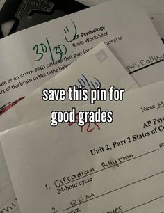 some paper with writing on it and the words save this pin for good graces