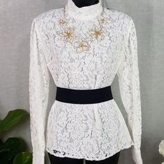 This Ralph Lauren Blouse Is Super Feminine, Delicate And Airy. Adds A Touch Of Chic And Class To Any Outfit, Dress It Up With A Skirt Or Down With Jeans. This Blouse Looks Good With Anything. Has A High Neck With Hidden Zipper On Back. Lace Overlay With Lining Underneath, Sleeves Are Unlined. Nwt Does Not Include Any Accessories, Blouse Only. White Long Sleeve Lace Top For Workwear, White Long Sleeve Lace Top For Work, Classic White Tops For Party, Classic White Party Tops, Classic White Party Top, Chic Fitted Ralph Lauren Tops, Feminine Long Sleeve Lace Top For Work, Ralph Lauren Fitted Formal Tops, Lace Top For Office