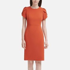 Nwot Excellent Condition! Please Comment If You Have Any Questions! Gold Orange, Calvin Klein Dresses, Size 6 Dress, Orange Dress, Orange Gold, Womens Calvin Klein, Calvin Klein, Product Description, Size 6