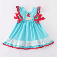 Brand New In Package 100% Cotton Cute Blue Dress For School, Cute Blue School Dress, Playful Ruffled Dresses For School, Blue Dress For School In Spring, Girls Navy Dress, Minnie Dress, Lace Ruffle Dress, Girls Back, Princess Flower Girl Dresses