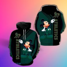 Oakland Athletics Mickey Mouse New Full All Over Print For Men And Women 3D Hoodie Oakland Athletics Logo, Athletics Logo, Unique Hoodies, Gifts For Sports Fans, Print 3d, All Sports, 3d Printing Technology, Disney Lover, 3d Hoodie