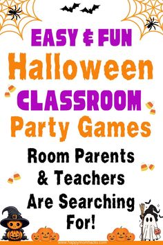 an easy and fun halloween classroom party game for kids with room parents and teachers are searching for