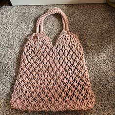 This Bag Is Brand New And Never Been Used. I Received It As A Gift. Pink Summer Crochet Bag, Pink Crochet Bag For Summer Shopping, Trendy Pink Crochet Bag For Summer, Pink Crochet Bag For Beach, Pink Crochet Bag For The Beach, Pink Crochet Beach Bag For Everyday Use, Casual Pink Crochet Bag For Daily Use, Summer Pink Crochet Bag, Casual Pink Crochet Beach Bag