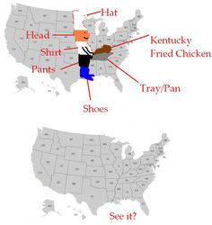 a map shows the location of different types of shoes in each state and where they are located