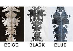 three different types of black and white wallpaper with the words, beige, black, blue