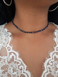 Blue Beaded Choker - Seed Bead Choker - Beaded Choker - Boho Bead Choker - Metallic Seed Choker - Blue Seed Necklace - Boho Bead Choker - Stretchy Choker * D E T A I L S * This necklace is made with different shades of blue Seed Beads that are strung onto durable Stretch Cord * S I Z E * This choker is available in the following sizes: 11.5 inches 12 inches 12.5 inches 13 inches 13.5 inches 14 inches Each choker also comes with a 2 inch extension chain  * Q U E S T I O N S  * If you have a quest Seed Bead Necklace Patterns Blue, Cheap Blue Beaded Choker, Blue And Black Beads Bohemian Necklace, Metal Beaded Necklaces For The Beach, Bohemian Blue And Black Beaded Necklaces, Blue Beaded Heishi Beads Jewelry, Blue Beaded Necklaces With Tiny Beads For Party, Blue Beaded Necklace With Tiny Beads For Party, Blue Spacer Beads For Festivals