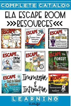 an image of escape room resources for children to learn in english and spanish with pictures