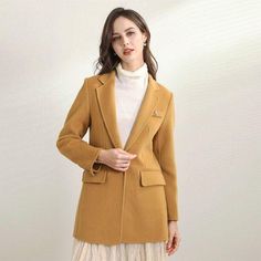 Women's Slim Fit Woolen Suit One Button Double Sided Woolen Coat Jacket Laple Woolen Suit, Formal Workwear, Jumpsuit And Blazer, Winter Pattern, Fur Clothing, Suit Pant, Photography Lighting, Woolen Coat, Suit Separates