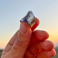 From Porans collection---> Unique sterling silver ring with Gemstones & 4 Czs inlaid. ( Red CZ and Garnet in photos) For other stones please convo us to find out availability and price. The colors of CZ available are Red, Light Blue, Lilach, and White. Please mention your choice in the "note to seller" when purchasing. This Modern Abstract piece of jewel is outstanding for its size and colorful stones combination,  might resemble an unfolding upgrowing seed and this is because we withdraw our inspiration from nature that surrounds us in our beautiful ecological village. Dimensions: Front: 26 mm\ 1.04 inches Back: 8 mm\ 0.32  inches Come in an exquisite jewelry box ready to be given away as a gift to your beloved ones or yourself. Matching bracelet: https://www.etsy.com/listing/117653523/ha Silver Amethyst Open Ring With Stone Setting, Silver Open Ring Amethyst With Stone Setting, Silver Fusion Ring With Accent Stones, Colorful Stones, Multi Stone Ring, Matching Bracelets, Rings For Her, Red Light, Multi Stone