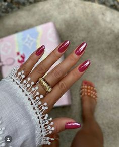 Interesting Nail Colors, Wife Nails, Pink Chrome Nails, Chrome Nails Designs, Hot Pink Nails, Summery Nails, Builder Gel, Pearl Nails, Mob Wife