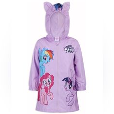 Details: ****Same Day Shipping If Ordered Before 4pm Est*** Product Details: Material Composition 100% Polyester Care Instructions Machine Wash/Air Dry About This Item Adorable My Little Pony Rainbow Dash, Pinkie Pie, And Twilight Sparkle Hooded Windbreaker For Girls. Spoil Your Own Daughter Or Beloved Granddaughter With This Beautiful & Colorful My Little Pony Jacket. *Smoke & Pet Free Environment* 2t Girl Clothes, My Little Pony Backpack, Pony Style, Pony Birthday, Girls Jacket, Rainbow Dash, Windbreaker Jacket, Toddler Sizes, New Girl