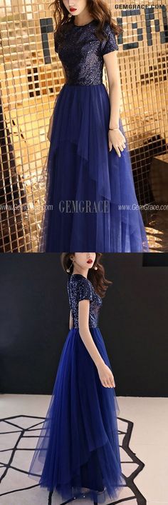 10% off now|Free shipping world-wide. Blue Long Tulle Formal Party Dress With Sequined Short Sleeves at GemGrace. Click to learn our pro custom-made service for wedding dress, formal dress. View #BridalPartyDresses for more ideas. Tulle Evening Dress With Short Sleeves, Short Sleeve Tulle Evening Dress, Short Sleeve Tulle Evening Dress For Party, Blue Short Sleeve Evening Dress For Banquet, Short Sleeve Sequin Evening Dress For Formal Events, Short Sleeve Sequin Evening Dress For Formal Occasions, Prom Evening Dress With Sequins And Short Sleeves, Sequin Short Sleeve Evening Dress For Formal Occasions, Short Sleeve Sequined Evening Dress For Prom