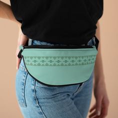 Teal Fanny Pack Native Bag Pattern Travel Pack Aztec Style - Etsy Fanny Pack Pattern, Teal Bag, Fanny Pack Fashion, Crossbody Bag Pattern, Hip Pack, Travel Pack, Aztec Fashion, Denim Patterns, Lightweight Bag