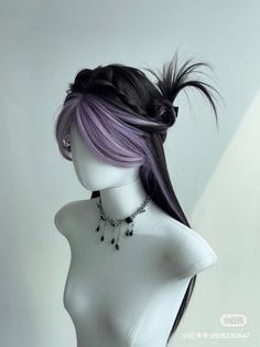 Cool Female Hairstyles, Villain Hairstyles Women, Purple Bangs, Long Straight Wig, Hair Flyer, Personal Grooming