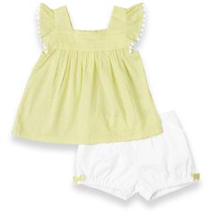 Cotton Sets For Spring And Summer, Summer Ruffled Short Sleeve Sets, Summer Short Sleeve Sets With Ruffles, Summer Cotton Playwear Sets, Casual Cotton Ruffled Sets, Casual Cotton Sets With Ruffles, Casual Cotton Ruffle Sets, Beach Cotton Sets With Ruffles, Short Sleeve Playwear Sets With Ruffles