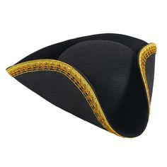 PRICES MAY VARY. SET INCLUDES: You will get a classic black pirate hat with Gold Trimming, perfect for channeling your inner swashbuckler and completing your pirate ensemble. Enhance your look with this essential accessory. ONE SIZE FITS ALL: Designed to fit adults of all sizes, our colonial tricorn hat offers a comfortable and adjustable fit. Whether you have a smaller or larger head size, this hat will complement your pirate costume perfectly. VERSATILE OCCASIONS: Whether you're portraying a f Hat Halloween Costume, Tricorn Hat, Black Pirate, Onesie Costumes, Pirate Hat, Inflatable Costumes, Pirate Hats, Halloween Costume Accessories, Pirate Costume