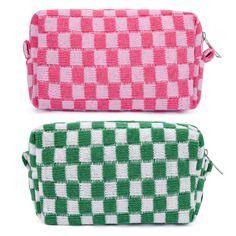 PRICES MAY VARY. Fashion Design-- You will get 2 pack make up bag in total.Green and Pink checkered cosmetic bag, distinctive pattern design and color matching, original and always popular, ideal for carrying and using during your travels Quick Selection-- The makeup brushes storage bag with metal zipper pulls keep your items safe and organized, after unzipping, all items can be seen at a glance, and can be selected quickly, no need to dump and search like traditional cosmetic bags Perfect Size Cute Makeup Brushes, Checkered Makeup, Makeup Brushes Storage, Bachelorette Gift Bags, Cute Makeup Bags, Pink Checkered, Makeup Brush Storage, Blue Dream, Perfect Stocking Stuffers