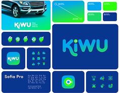 several different logos and icons are shown in this graphic art workbook, including the logo for kwu