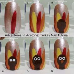 Hello Kitty Thanksgiving, Nail Art For Girls, Nail Art Simple, Festive Nail Designs