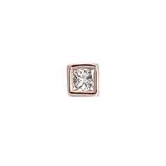 14k Gold , White Diamond 1 Princess Cut Diamond 0.07 Carats Approximate Height: 3.6mm Approximate Width: 3.6mm Post Length: 11mm Post Gauge: 0.74mm Sold As a Single Formal 14k Rose Gold Jewelry With Bezel Setting, Classic 14k Rose Gold Jewelry With Bezel Setting, Formal Single Diamond Jewelry In 14k Rose Gold, Formal Single Diamond 14k Rose Gold Jewelry, Formal 14k Rose Gold Jewelry With Single Diamond, Celestial Gifts, Princess Cut Diamond, Square Diamond, Dog Bone