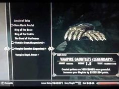 the screen shows an image of a hand that appears to be in vampire gaunters