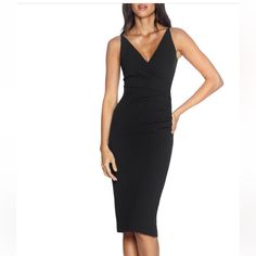 Anita Crepe Cocktail Dress. Size Small. Never Worn, Perfect Condition. It Pains Me To Sell Us, But It Doesn’t Fit. Purchased For $188. Elegant Ruched V-neck Dress For Date Night, Flattering Black V-neck Dress, Fitted Black V-neck Dress For Date Night, Black V-neck Midi Dress For Dinner, Black Sleeveless V-neck Dress For Cocktail, Black Sleeveless V-neck Cocktail Dress, Black V-neck Midi Dress For Evening, Black V-neck Dress With Flattering Silhouette, Classic Black Dress For Night Out